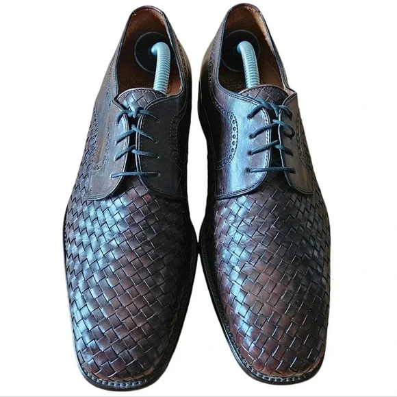 Calzoleria Toscana Men's Hand Craft Leather Woven Boho Casual Shoes Brown Sz 8. - Picture 7 of 16